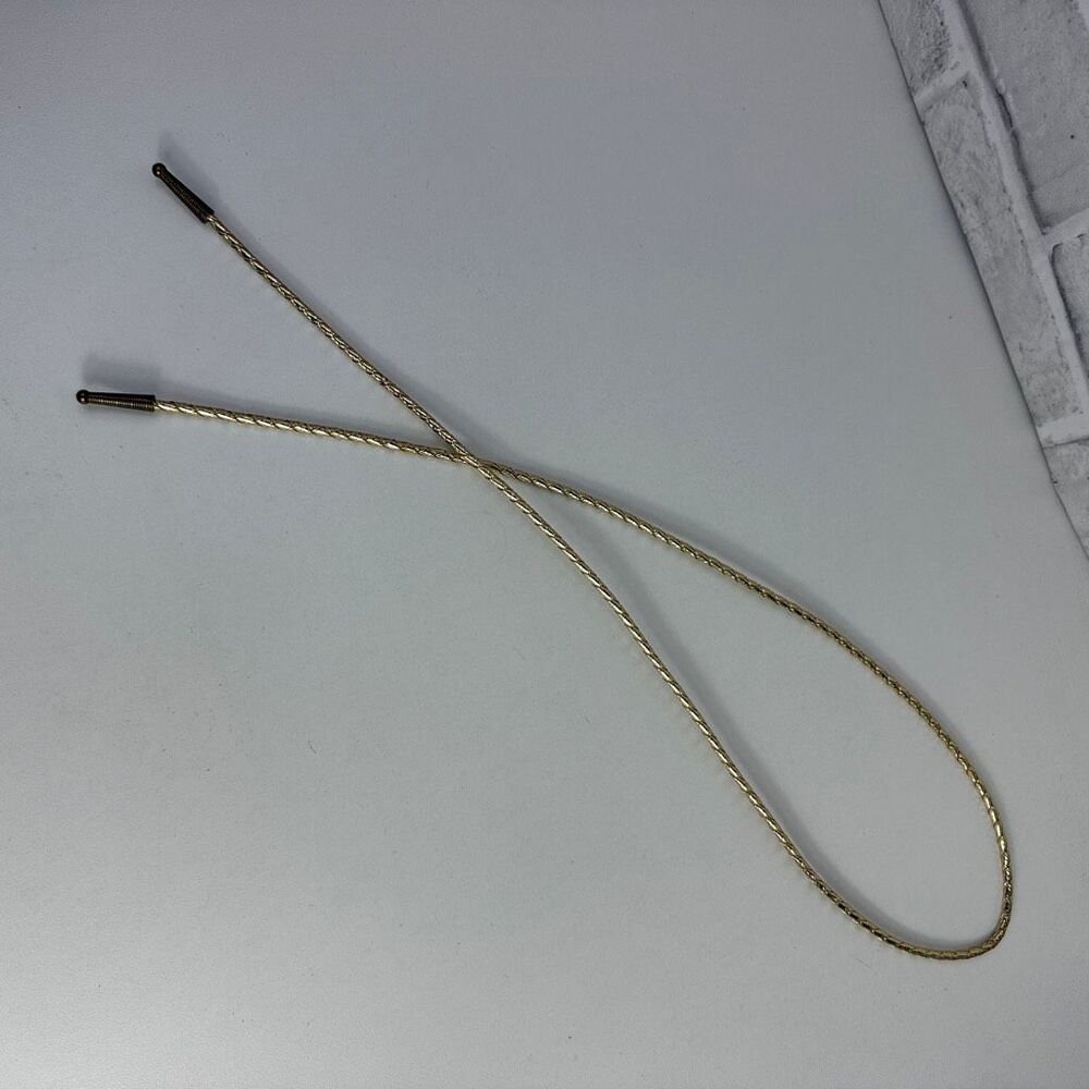 Vintage Bolo Tie Gold Braided Cord Brass Endings